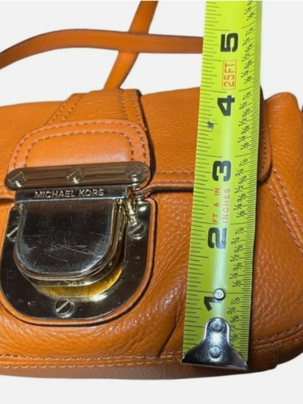 VINTAGE MICHAEL KORS CHARLTON PUMPKIN ORANGE SUPER SOFT LEATHER CROSSBODY PURSE